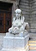 Budapest, on the town, sphinx outside opera