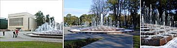 Riga Convention Centre, and a fountain with washing-powder