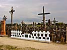 Hill of Crosses, ten white crosses