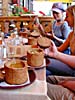 Berneliu Uzeiga roadside restaurant, serving soup inside bread