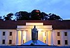 King Mindaugas 750 years, statue in night time