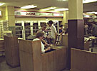 Supermarket on Gediminas 1992. Cashiers using abacus.
