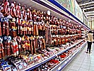 The new Lithuania, shopping centre, colossal sausage counter