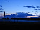 In the country, evening mist