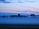 In the country, evening mist