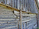 In the country, weathered barn