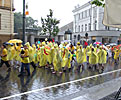 Schoolchildrens Festival 2005, rainy parade on Gediminas