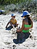 Sventoji, on the beach, kids digging