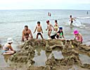 Sventoji, on the beach, Sandcastles, a Lithuanian national pastime