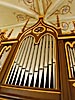 The organ of Vyzuonos Church, designed to look like the Church of St. Anne in Vilnius