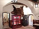 Vilnius, Restaurant Lokys, entrance with bearskin