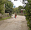 Vilnius, Snipiskes, lady on cobblestone street