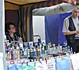 Market place, turgus, in Vilnius. Perfume saleswoman.