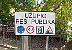 Vilnius, Uzupis entry sign