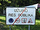 Vilnius, Uzupis, border sign